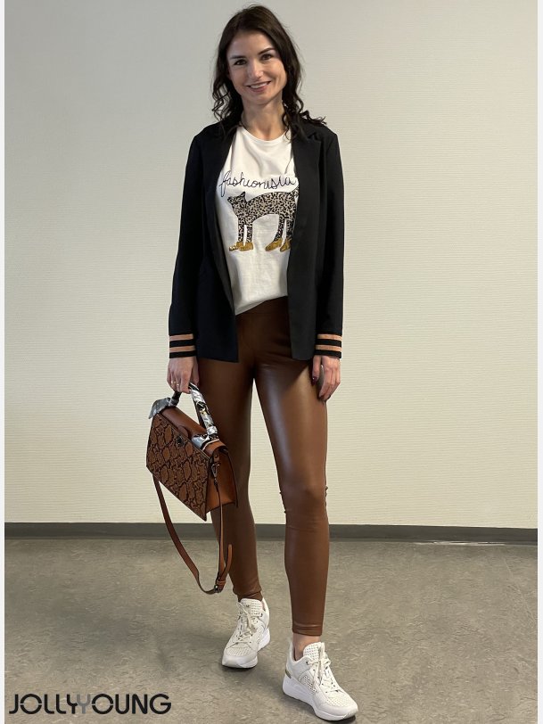 LEO Hvid t-shirt med pailletter