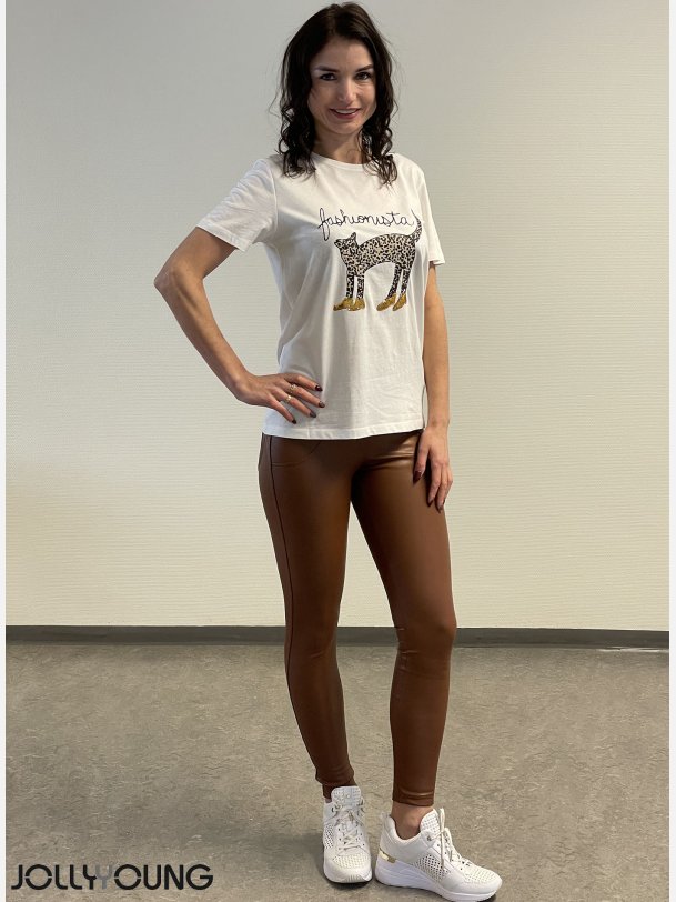 LEO Hvid t-shirt med pailletter