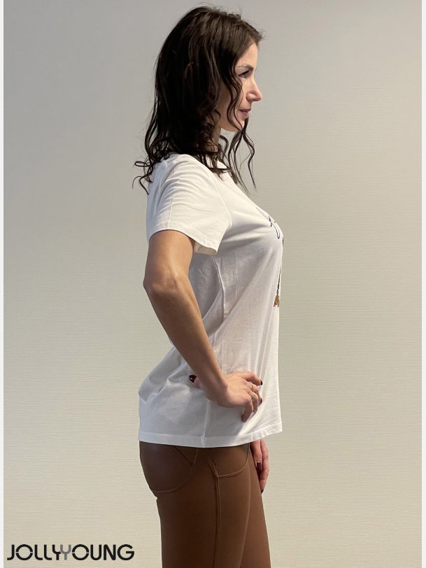 LEO Hvid t-shirt med pailletter