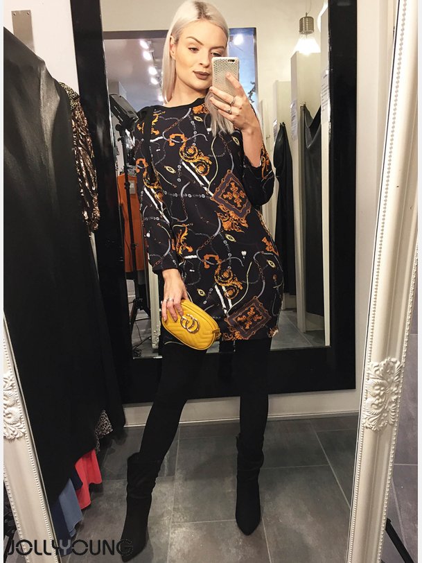 LOULU Sort mnstret kjole