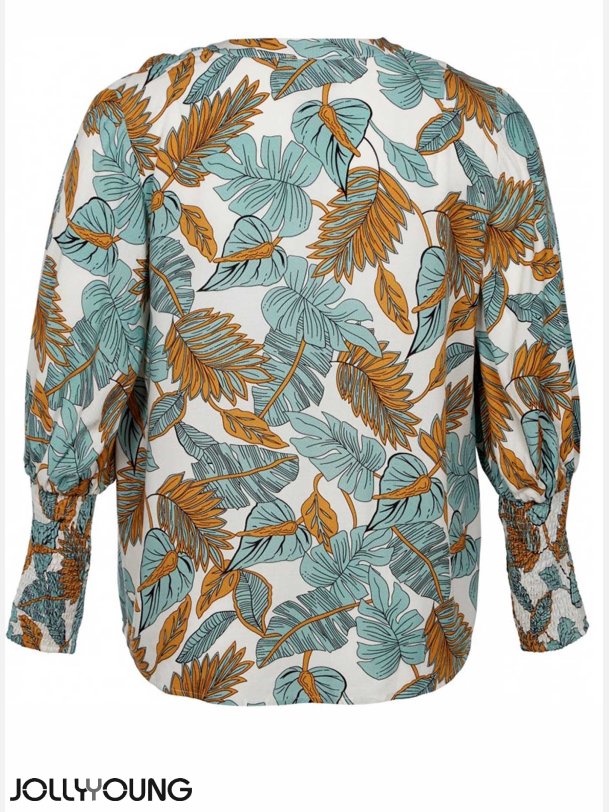 LONDYN Plus size skjorte i bladprint