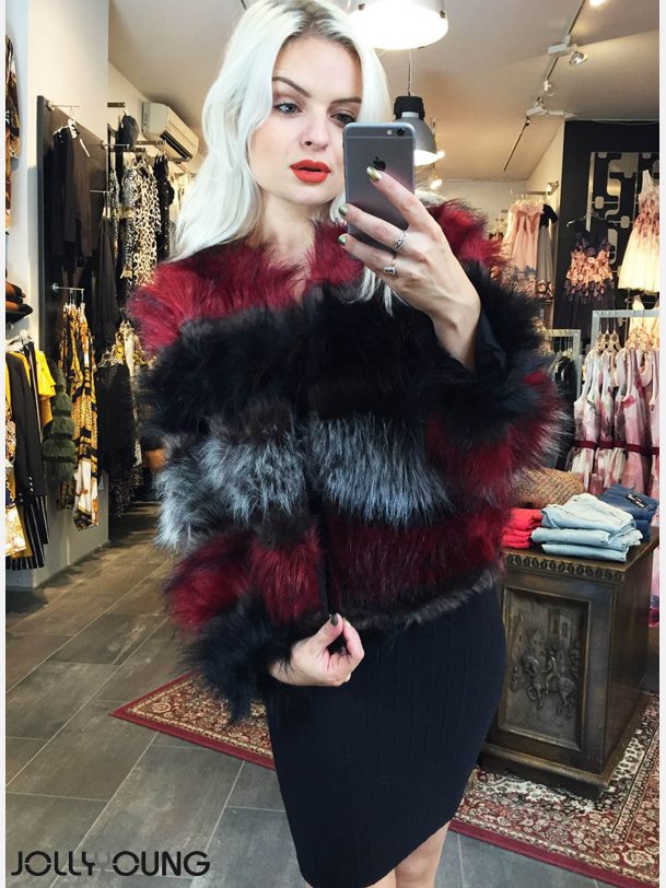 NORIS Kort imiteret pels jakke