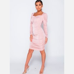 NINA Midi kjole i sart rosa farve