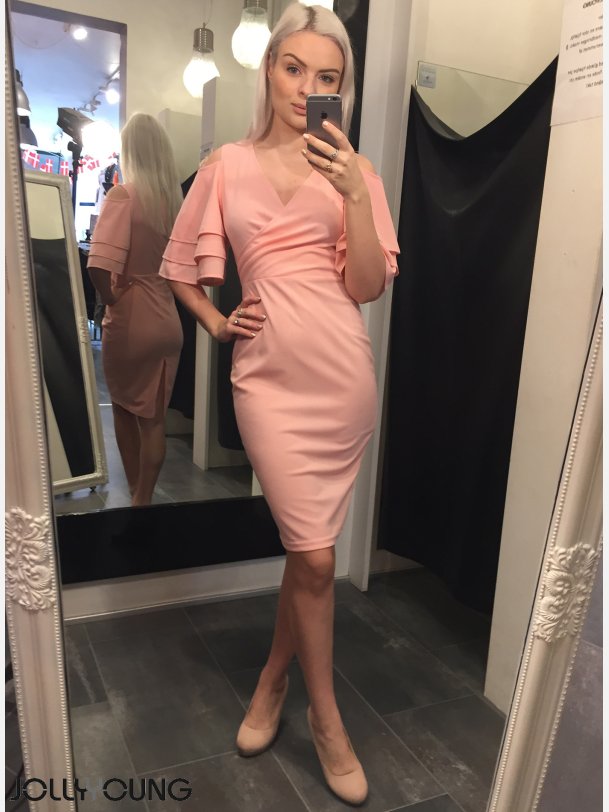 ORKISA Midi kjole i pink farve