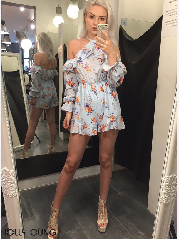 ADELE Playsuit i blomsterprint
