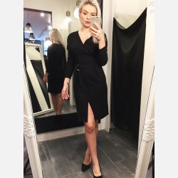 RITA Sort midi kjole