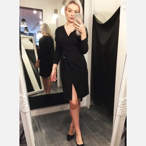 RITA Sort midi kjole