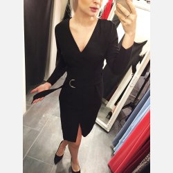 RITA Sort midi kjole