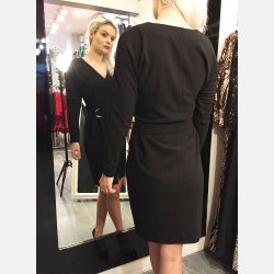 RITA Sort midi kjole