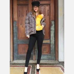 ROJA Vinterjakke i animal print med hj krave 