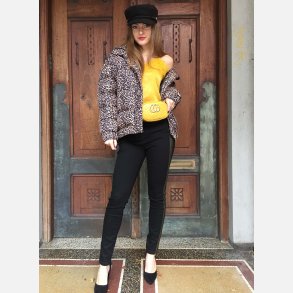 ROJA Vinterjakke i animal print med hj krave 