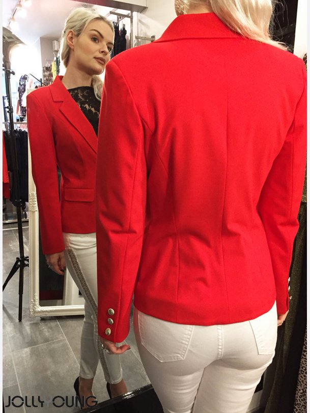 RIDER Rd habitjakke med guld knapper