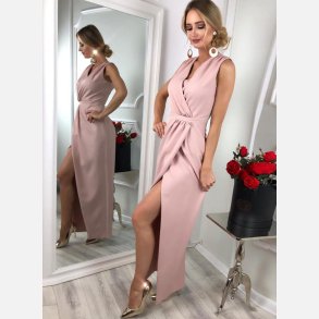 RITA Maxi kjole i rosa farve