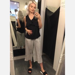 SANDI Hvid stribede bukser