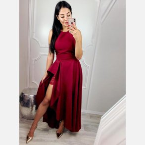 SONIA Lang kjole i bordeaux farve