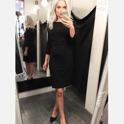 FERY Sort midi kjole