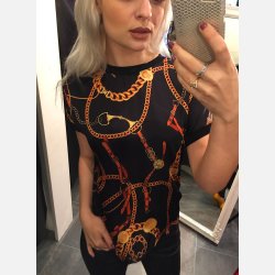 BXULMILLE Sort top med print