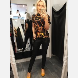 BXULMILLE Sort top med print