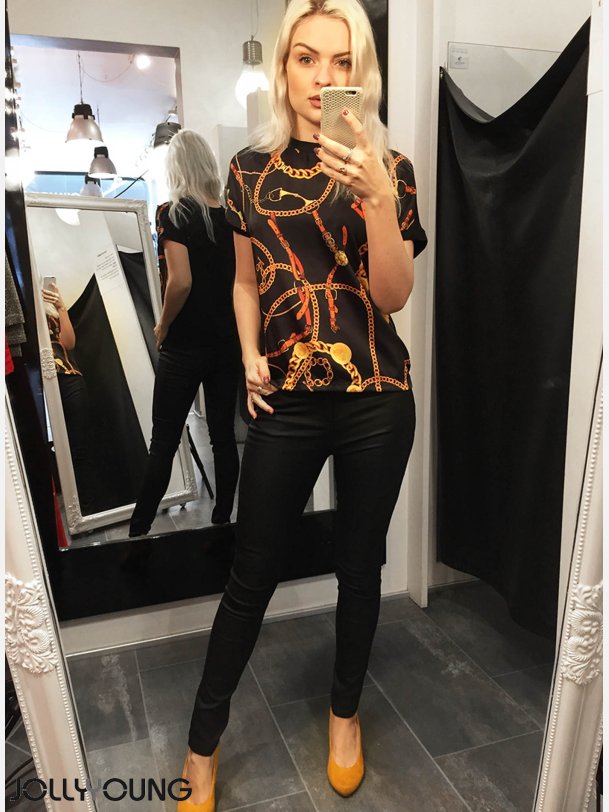 BXULMILLE Sort top med print