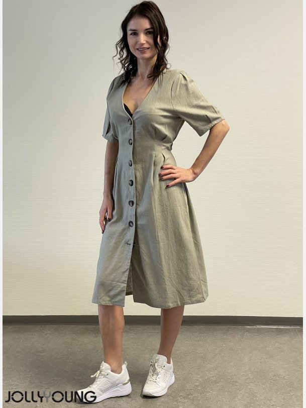 SOSAN Gr kjole med knapper