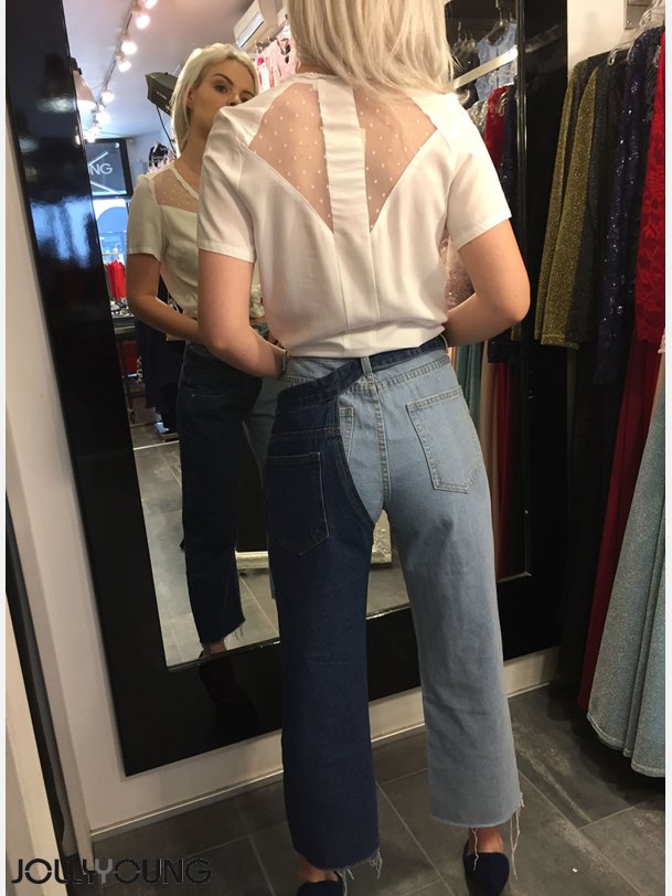 ELVIRA Tofarvet jeans bukser