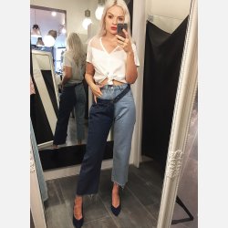 ELVIRA Tofarvet jeans bukser