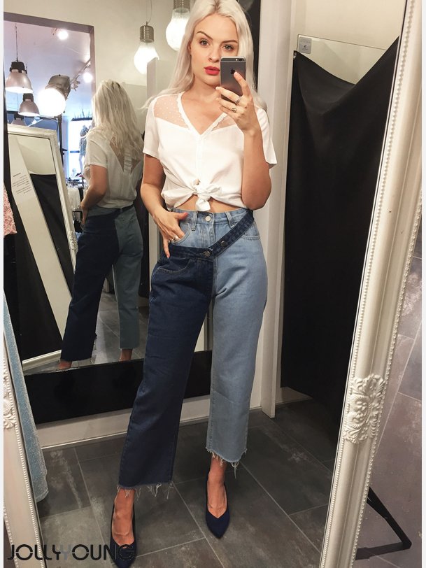 ELVIRA Tofarvet jeans bukser