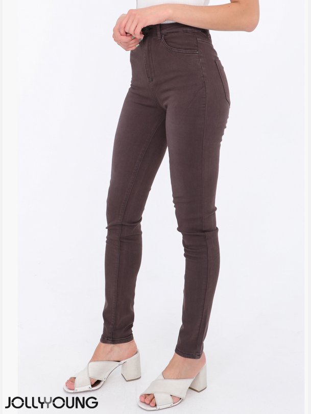 TOXIK Choco stretchy hjteljende denim bukser