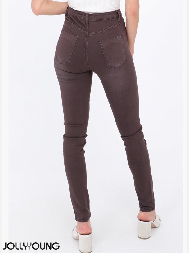 TOXIK Choco stretchy hjteljende denim bukser