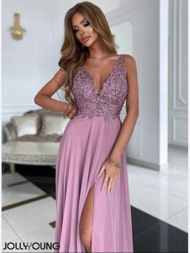 TESLA Maxi kjole i lyng farve