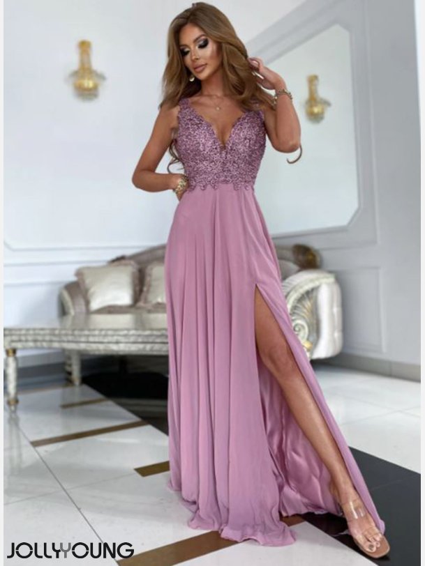 TESLA Maxi kjole i lyng farve