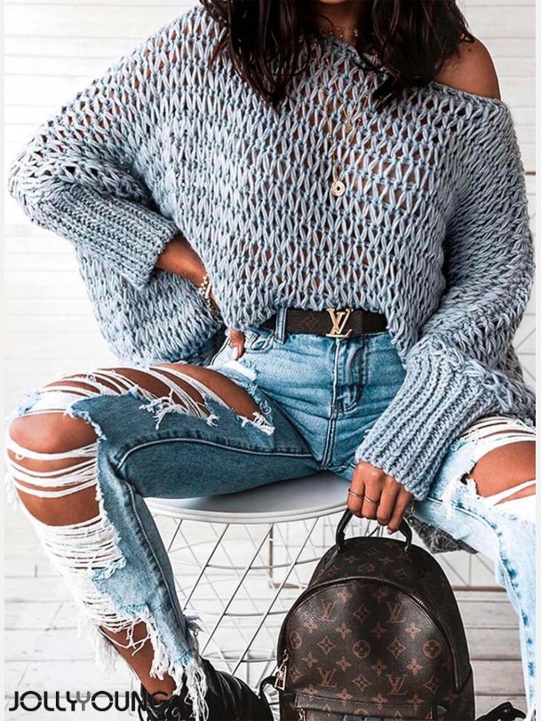 VANESSA Jeans bukser med slids og huller