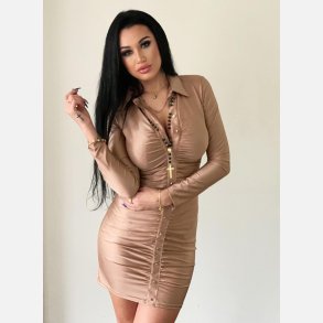 ATICO Cappuccino kjole med knapper