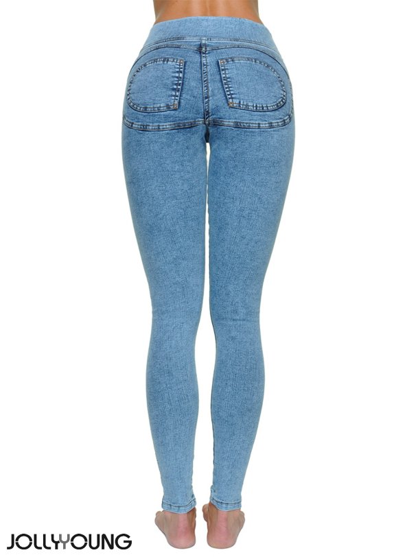 FREYA PANTS DENIM - PUSH-UP DENIM PANTS MED STRETCH