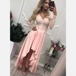 LOREN Rosa kjole med blonder