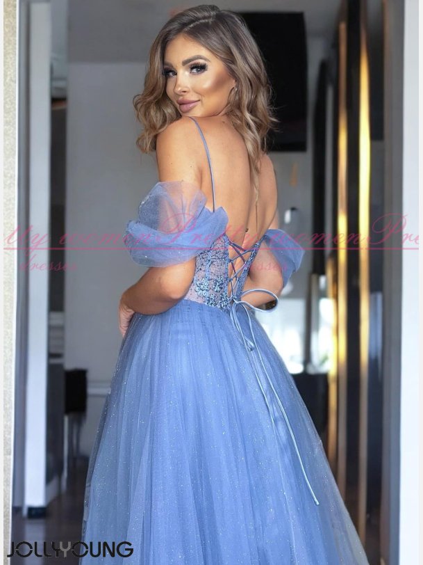 LYANNA-Tyl Gallakjole med Corsage-Top