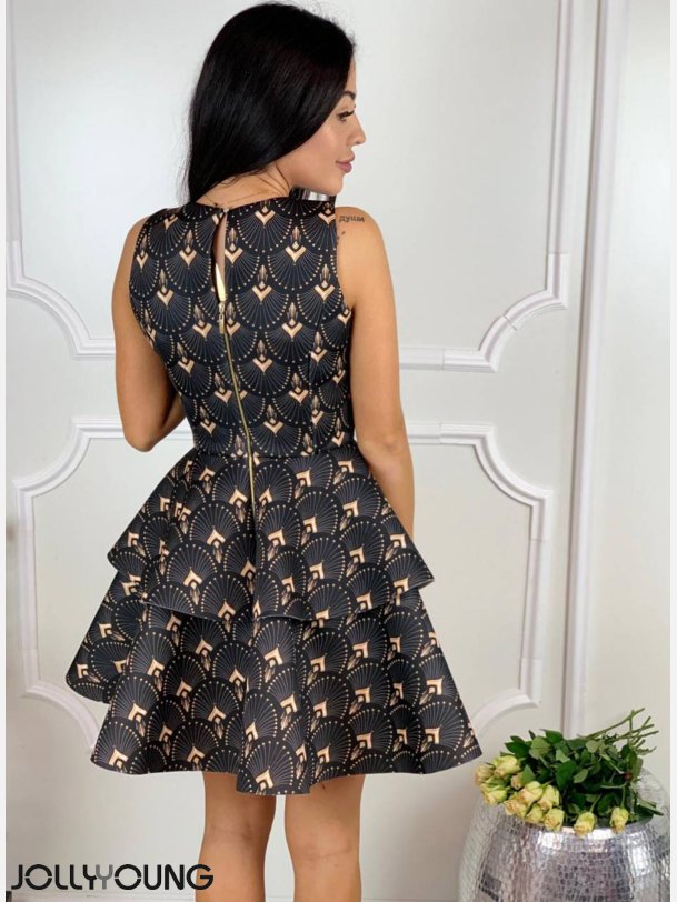 NEOMI Sort midi kjole 