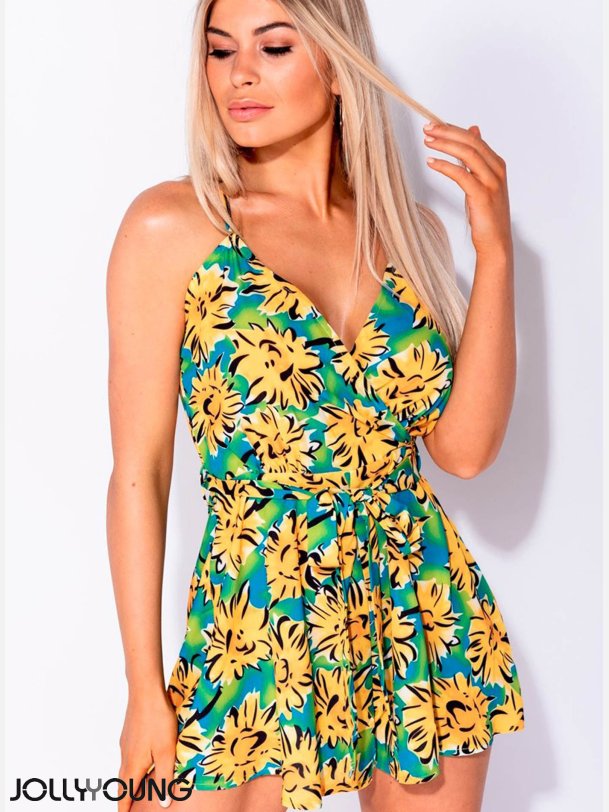 ALICE Playsuit i blomsterprint 